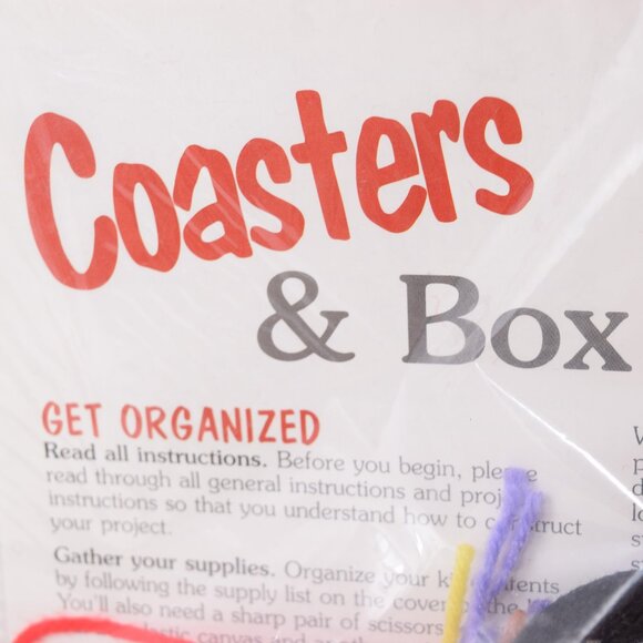 Looney Tunes Leisure Arts 51503 Needlepoint Kit Coasters & Box DIY VTG 1997 NOS - Picture 5 of 13